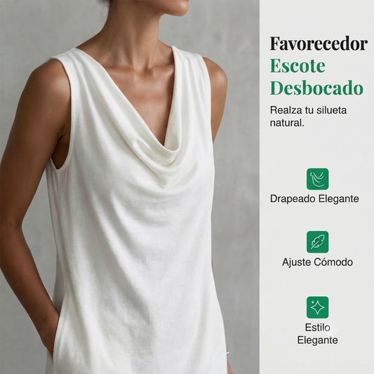 Beatriz - Vestido entallado con cuello barco – Sin mangas, bolsillos laterales, versátil