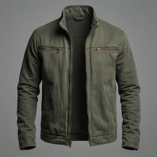 Denver - Chaqueta vintage de algodón con cremallera