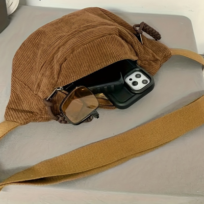 Penelope - Bolso bandolera de terciopelo acanalado
