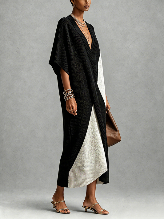 Vera - Vestido en ébano y marfil