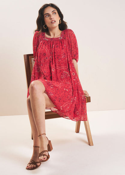 Valentina - Vestido corto estampado
