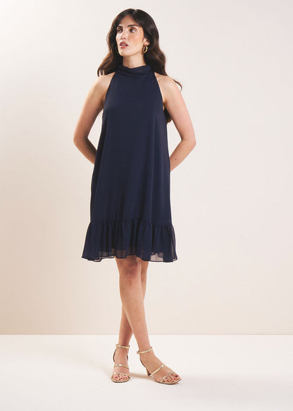 Estela - Vestido corto con cuello anudado
