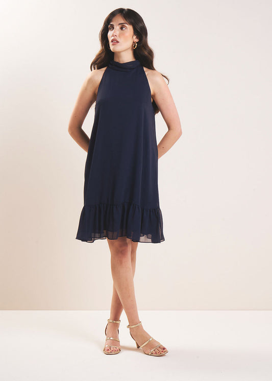 Estela - Vestido corto con cuello anudado