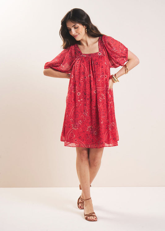 Valentina - Vestido corto estampado