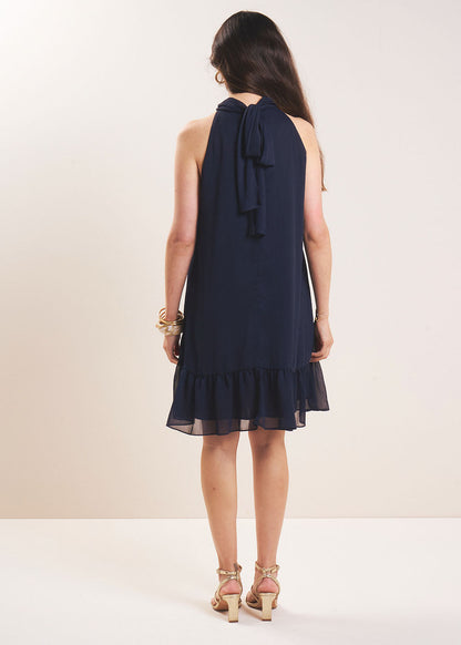 Estela - Vestido corto con cuello anudado