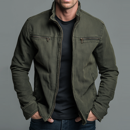 Denver - Chaqueta vintage de algodón con cremallera