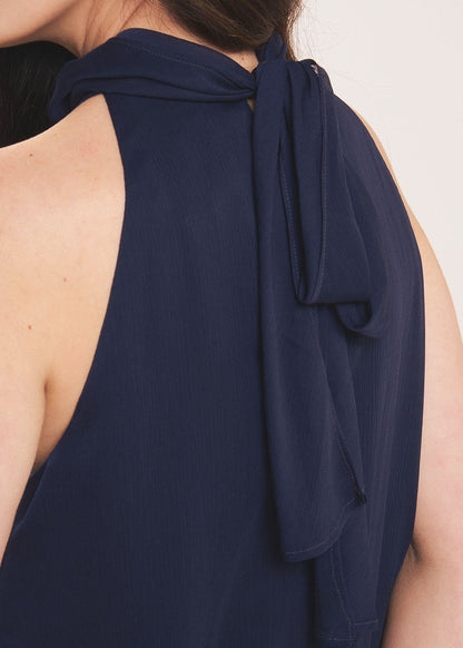 Estela - Vestido corto con cuello anudado