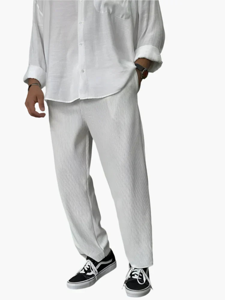 Sergio - Pantalones plisados de corte «Relax Fit» para hombre