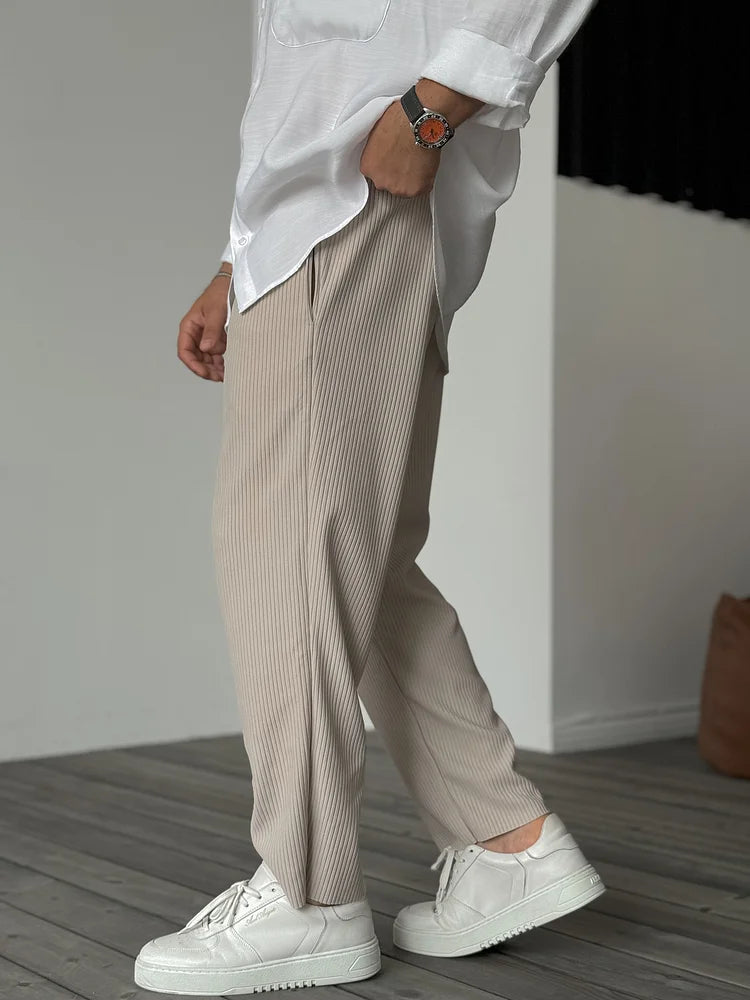 Sergio - Pantalones plisados de corte «Relax Fit» para hombre