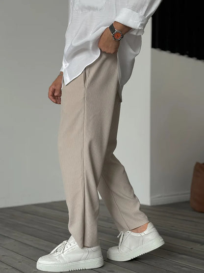 Sergio - Pantalones plisados de corte «Relax Fit» para hombre