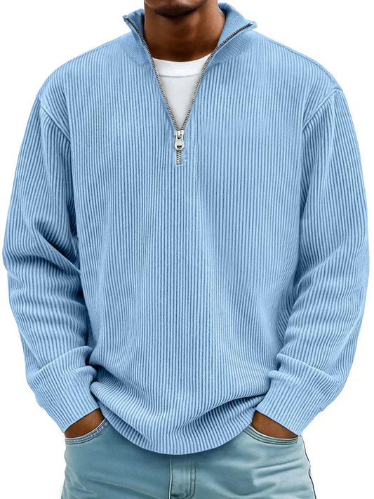 Jonathan - Jersey de manga larga y media cremallera para hombre