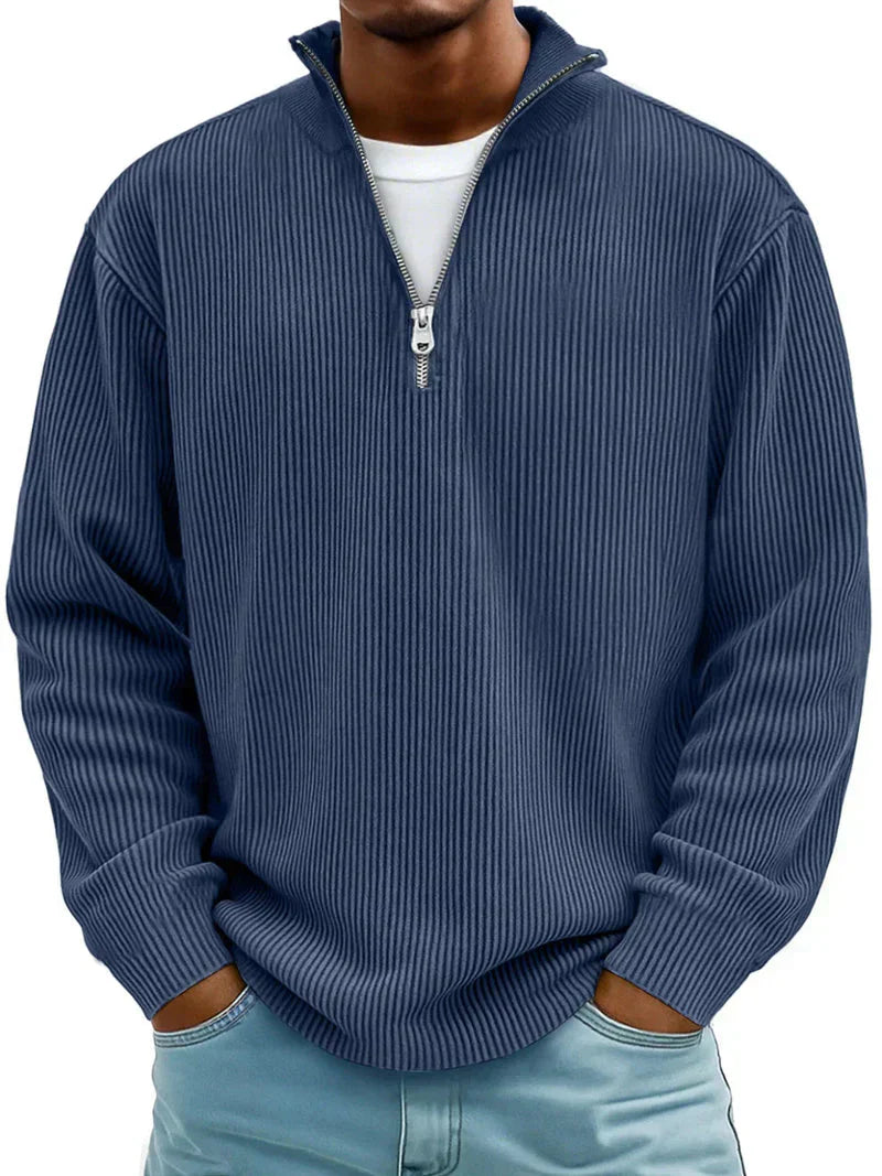 Jonathan - Jersey de manga larga y media cremallera para hombre