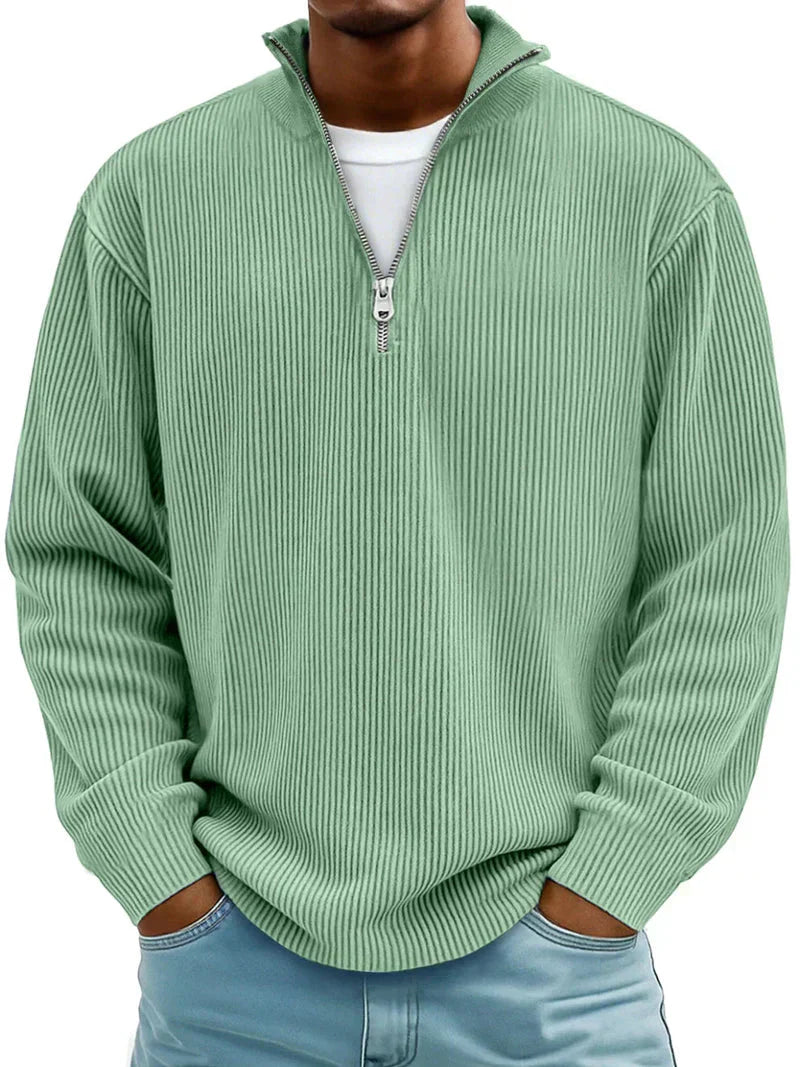 Jonathan - Jersey de manga larga y media cremallera para hombre
