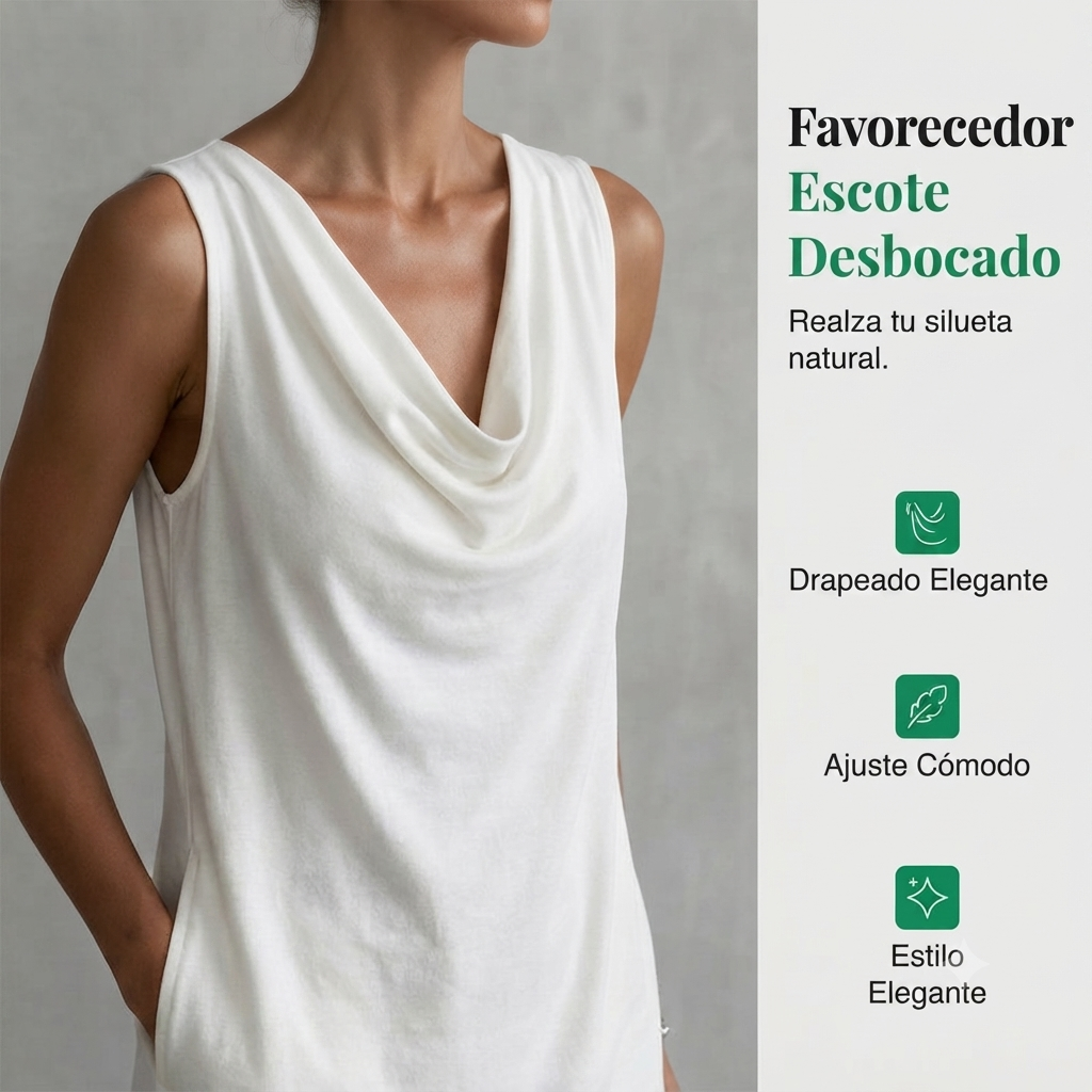 Beatriz - Vestido entallado con cuello barco – Sin mangas, bolsillos laterales, versátil