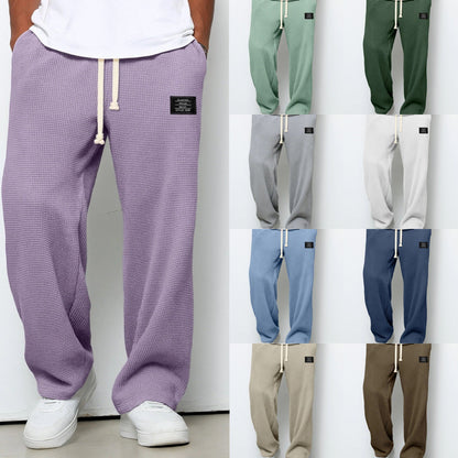David - Pantalones informales para hombre con cintura ajustable