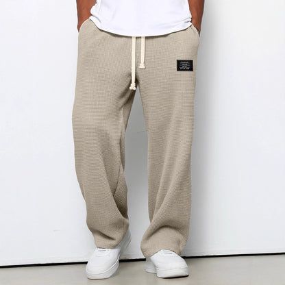 David - Pantalones informales para hombre con cintura ajustable