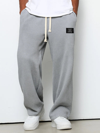 David - Pantalones informales para hombre con cintura ajustable