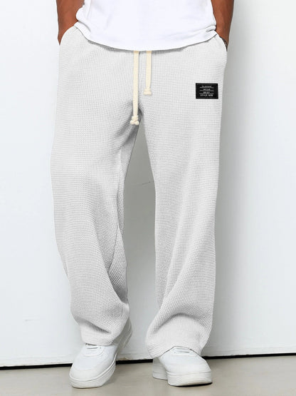 David - Pantalones informales para hombre con cintura ajustable