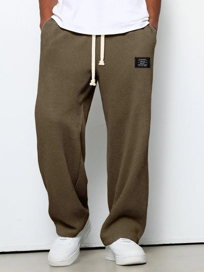 David - Pantalones informales para hombre con cintura ajustable