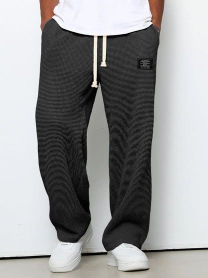 David - Pantalones informales para hombre con cintura ajustable