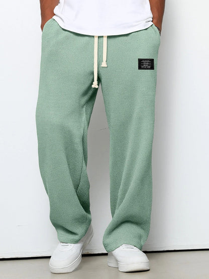 David - Pantalones informales para hombre con cintura ajustable