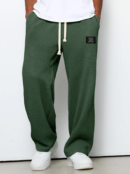 David - Pantalones informales para hombre con cintura ajustable