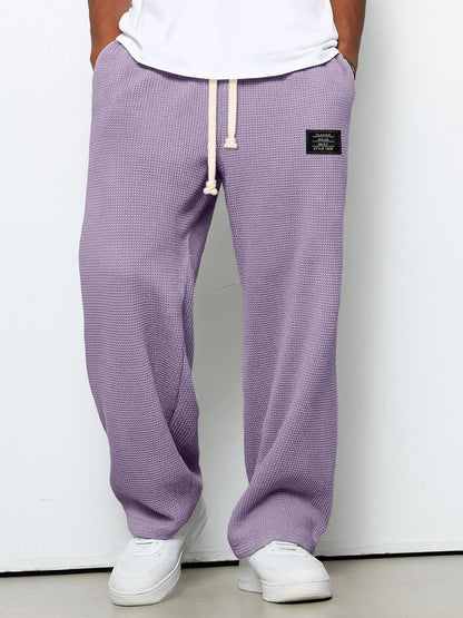 David - Pantalones informales para hombre con cintura ajustable