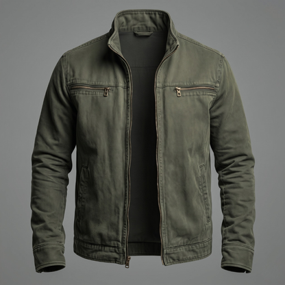 Denver - Chaqueta vintage de algodón con cremallera