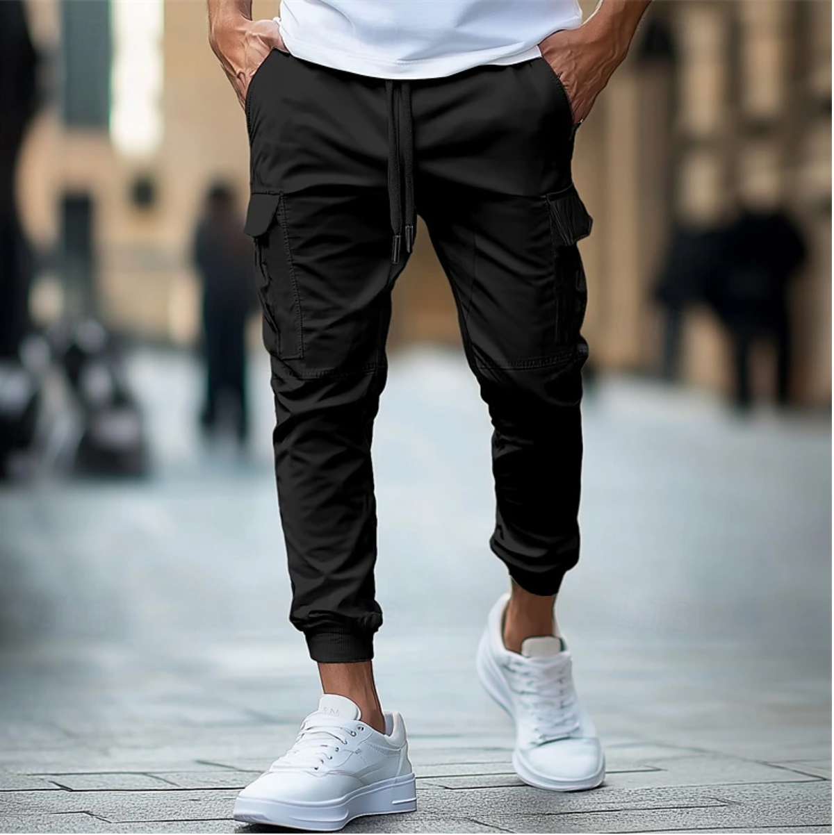 Leo - Pantalones cargo para hombre con bolsillos espaciosos