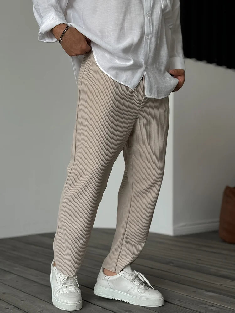 Sergio - Pantalones plisados de corte «Relax Fit» para hombre