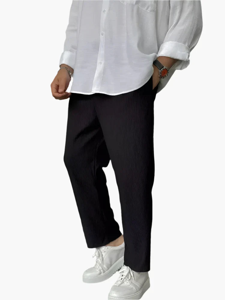 Sergio - Pantalones plisados de corte «Relax Fit» para hombre