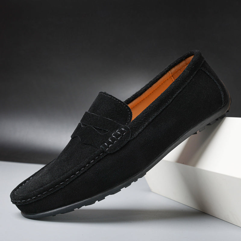 Neo - Mocasines retro de ante para hombre
