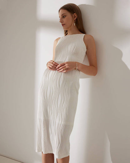 Winnie - Vestido camisero con textura de ondas de agua