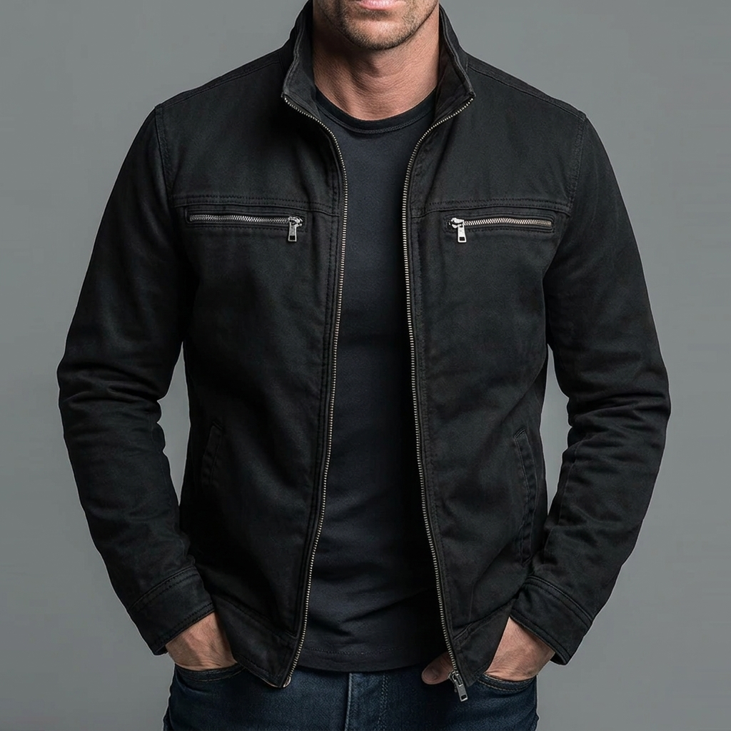 Denver - Chaqueta vintage de algodón con cremallera