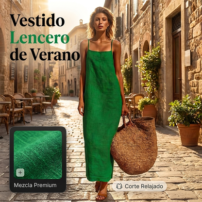 Verdelis - Vestido liso de estilo informal para mujer