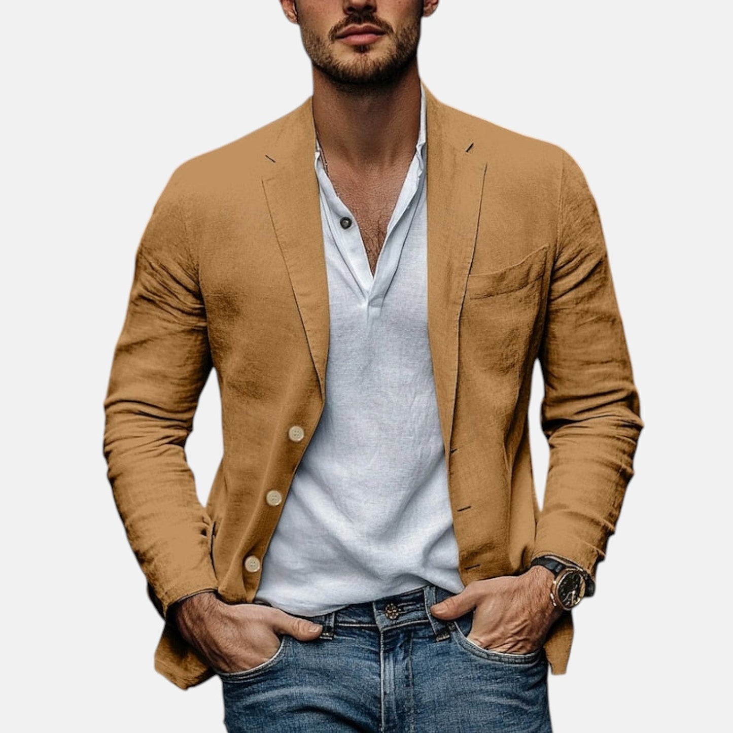 Fabricio - Elegante chaqueta de verano de lino ligero