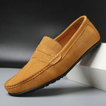 Neo - Mocasines retro de ante para hombre