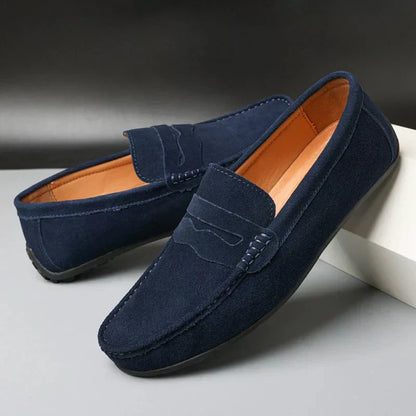 Neo - Mocasines retro de ante para hombre