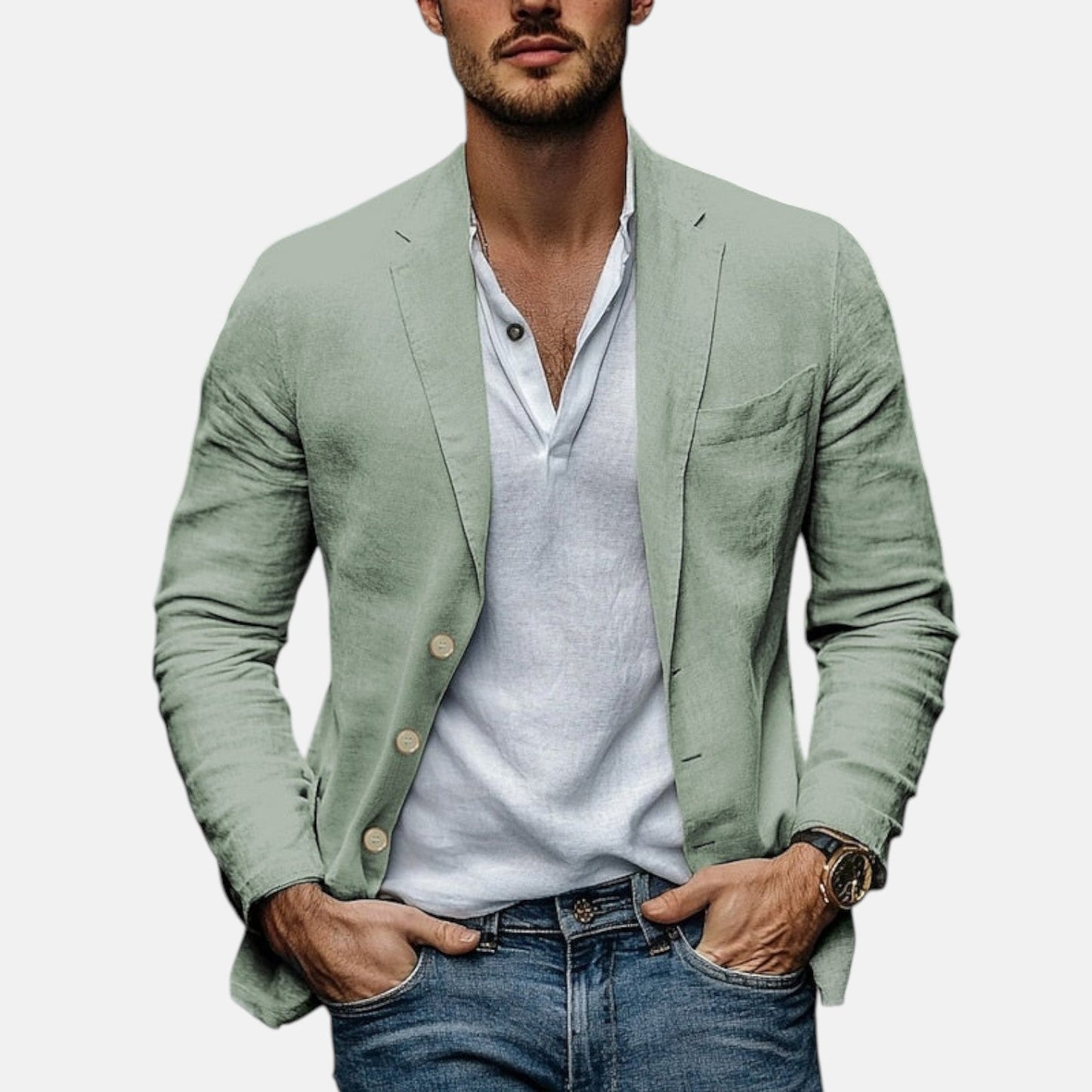 Fabricio - Elegante chaqueta de verano de lino ligero