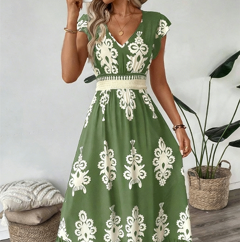 Eclipse - Vestido largo de mujer con estampado barroco
