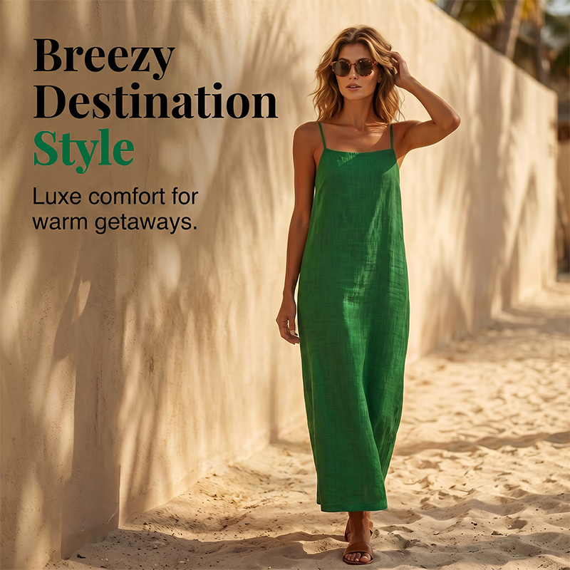 Verdelis - Vestido liso de estilo informal para mujer