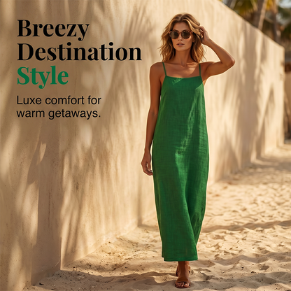 Verdelis - Vestido liso de estilo informal para mujer