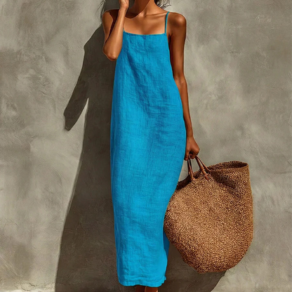 Verdelis - Vestido liso de estilo informal para mujer