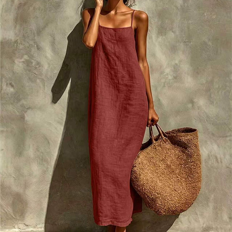Verdelis - Vestido liso de estilo informal para mujer