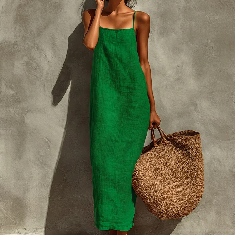 Verdelis - Vestido liso de estilo informal para mujer
