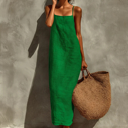 Verdelis - Vestido liso de estilo informal para mujer