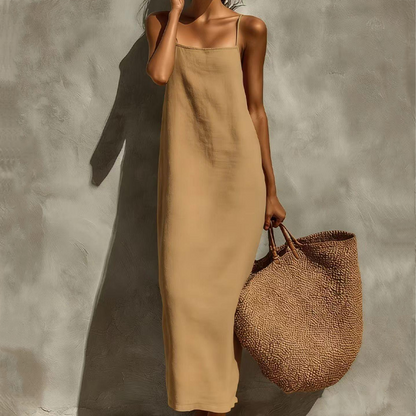 Verdelis - Vestido liso de estilo informal para mujer