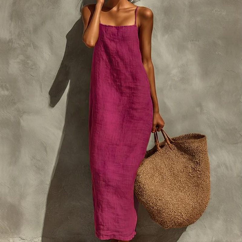 Verdelis - Vestido liso de estilo informal para mujer