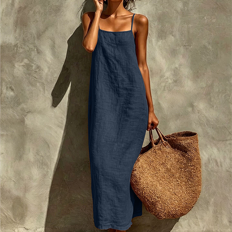 Verdelis - Vestido liso de estilo informal para mujer