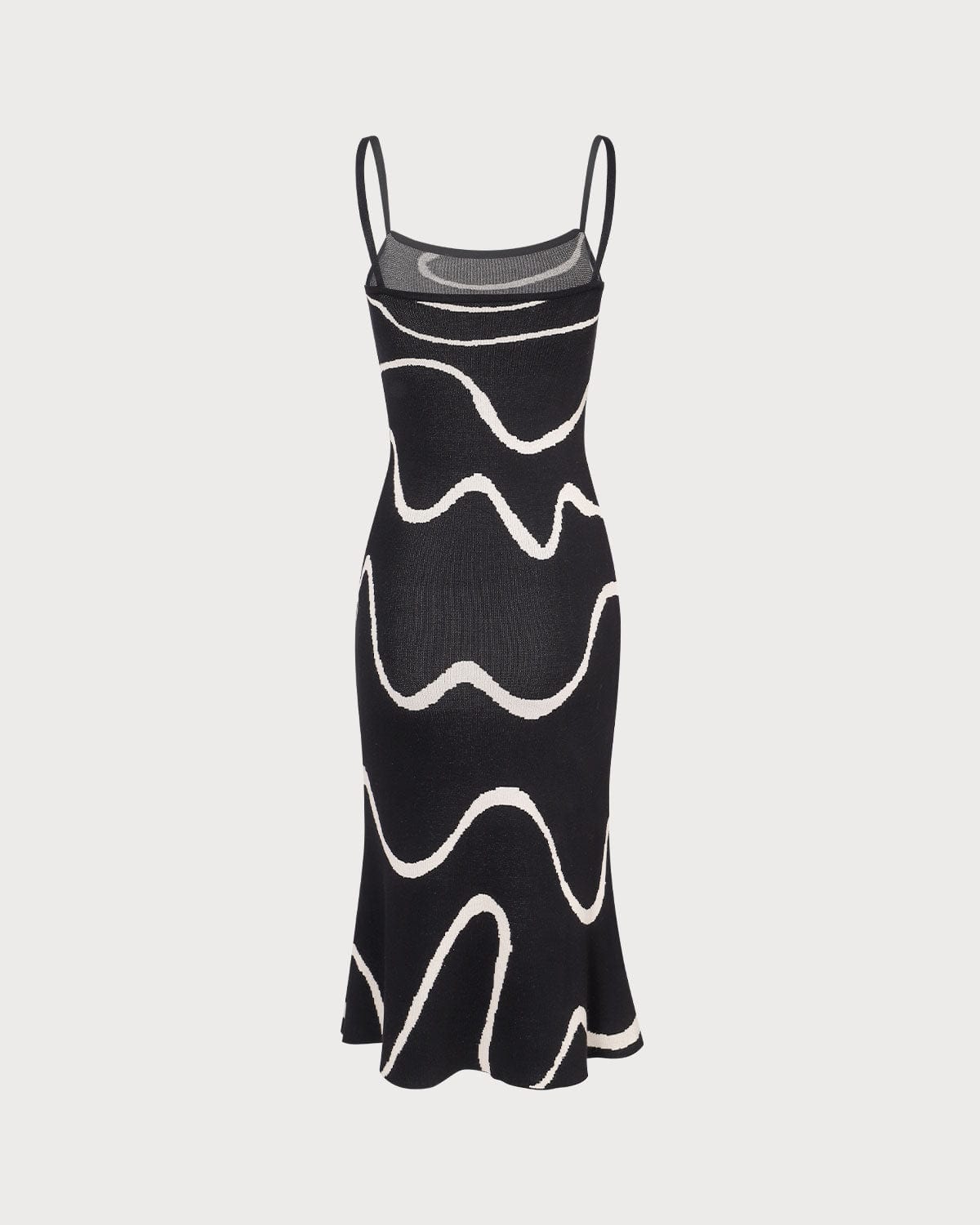 Black Wave - Vestido midi de punto con bajo en forma de sirena